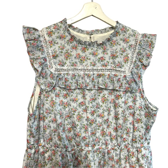 J. Crew x Liberty XXL Tiered Ruffle Dress Winding Roses  print Cottagecore - Picture 6 of 16